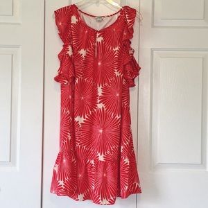 J.crew red floral dress S NWT